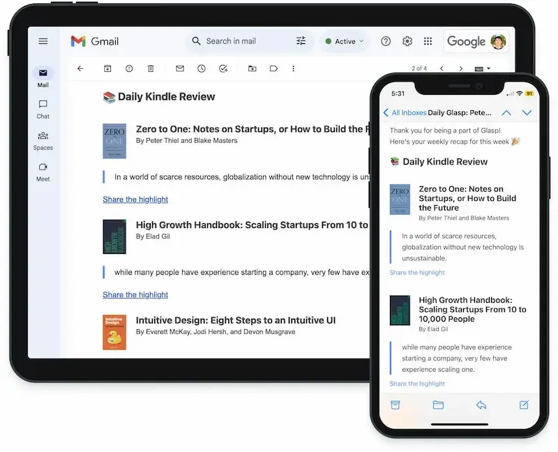 Export Kindle Highlights & Review Daily