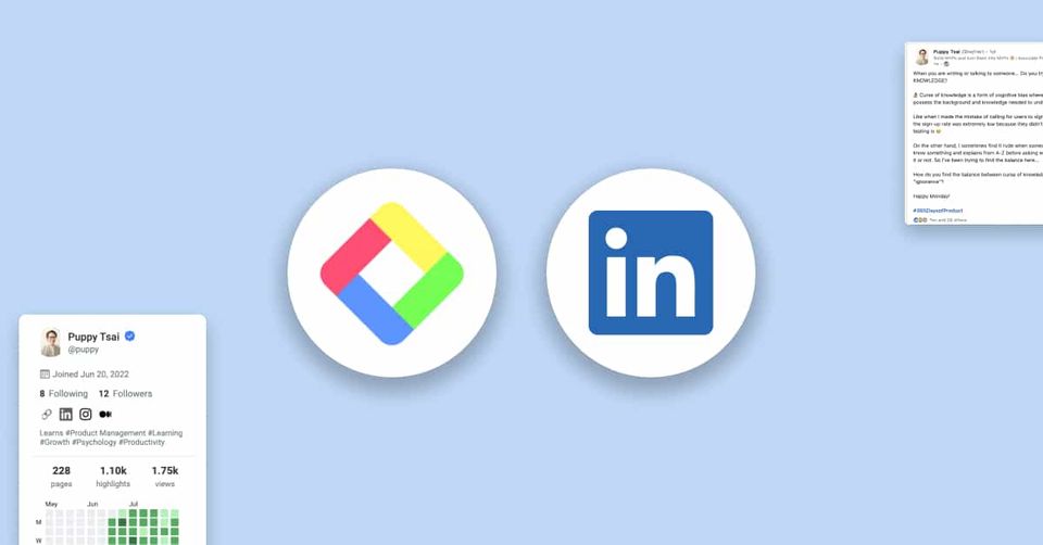 Glasp and LinkedIn Posts with Puppy Tsai