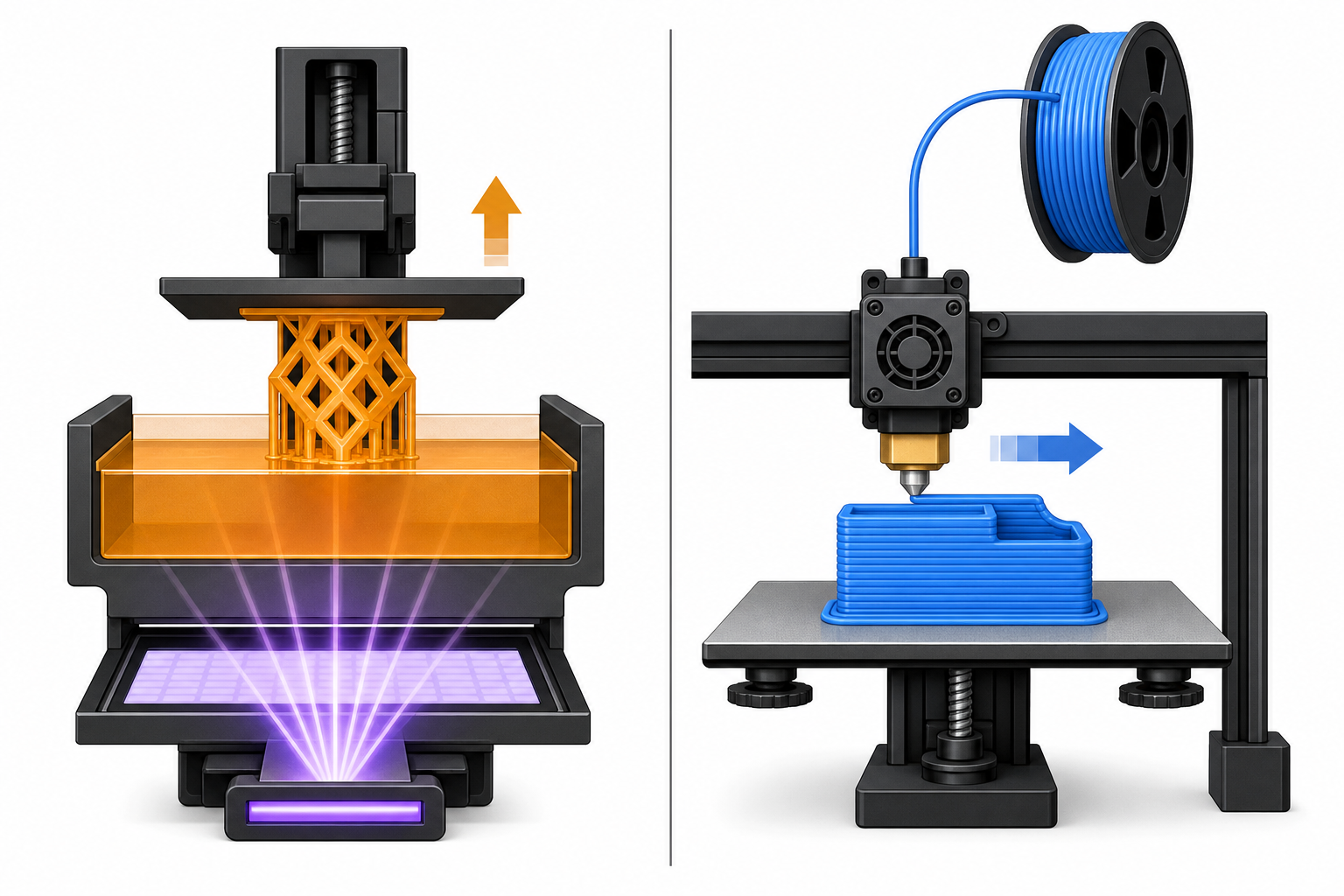 resin vs filament how it works