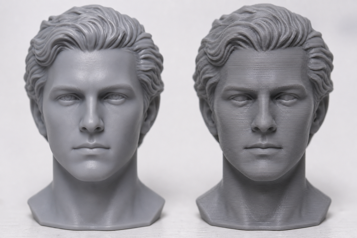 resin vs filament surface comparison