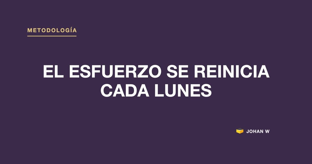 🔁 El esfuerzo se reinicia cada lunes; una condición corregida no
