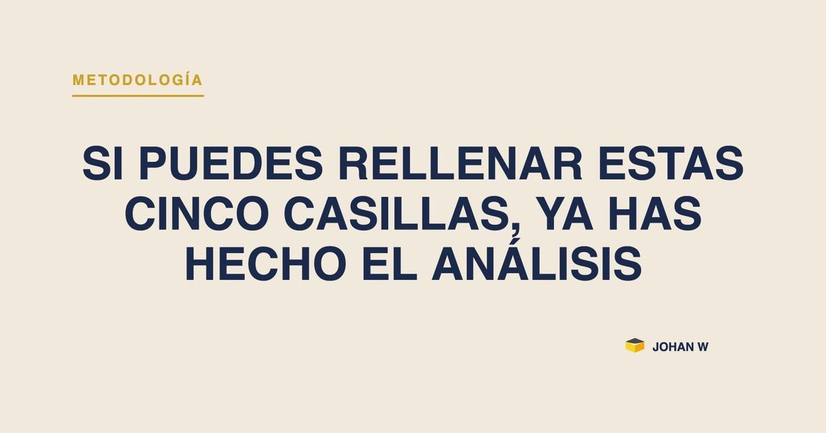 Si puedes rellenar estas cinco casillas, ya has hecho el análisis