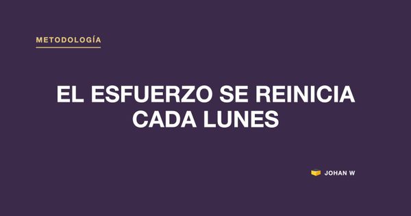 🔁 El esfuerzo se reinicia cada lunes; una condición corregida no