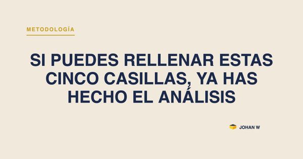 Si puedes rellenar estas cinco casillas, ya has hecho el análisis