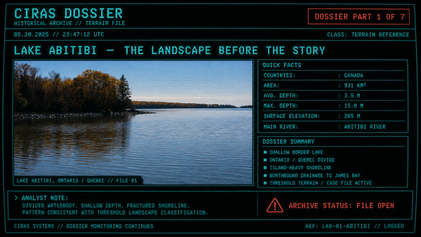 History of Lake Abitibi, Ontario and Quebec: The Landscape Before the Story