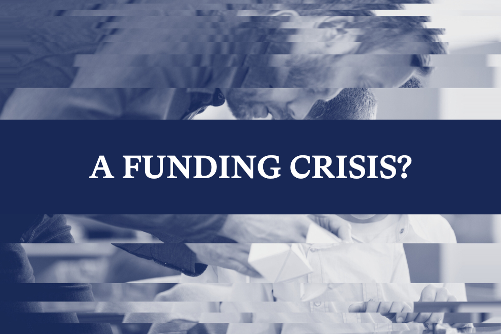 Cover photo with the title "A funding crisis?"