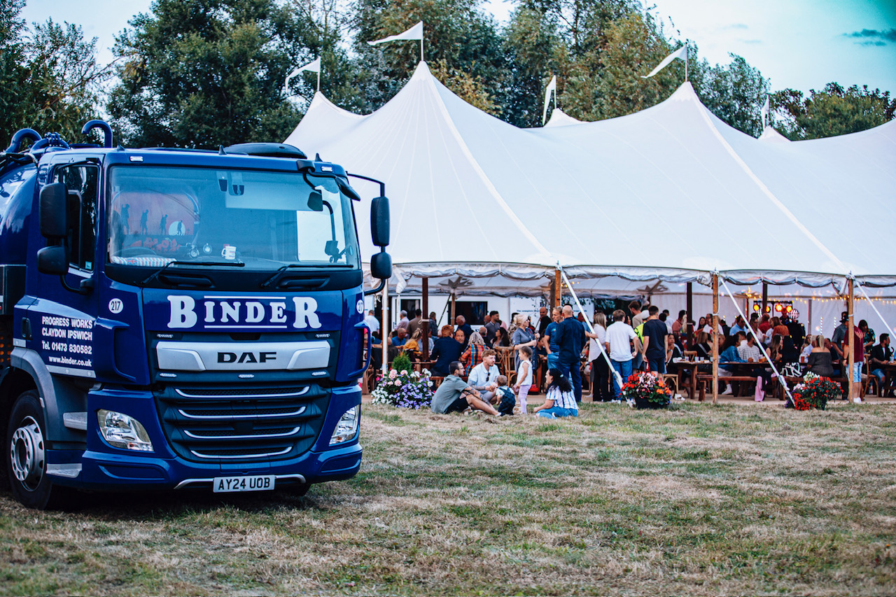 Binder staff celebrating in a marquee