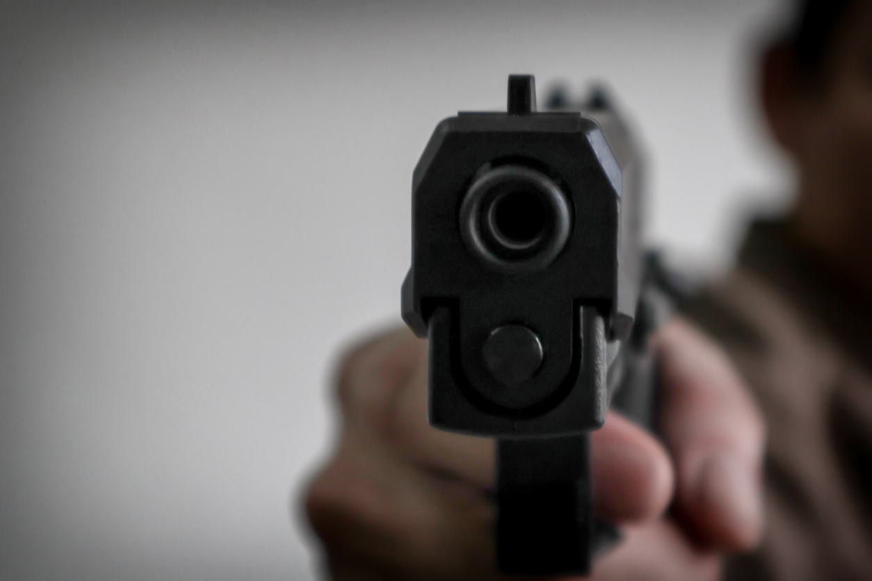 Staring down the barrel of a pistol