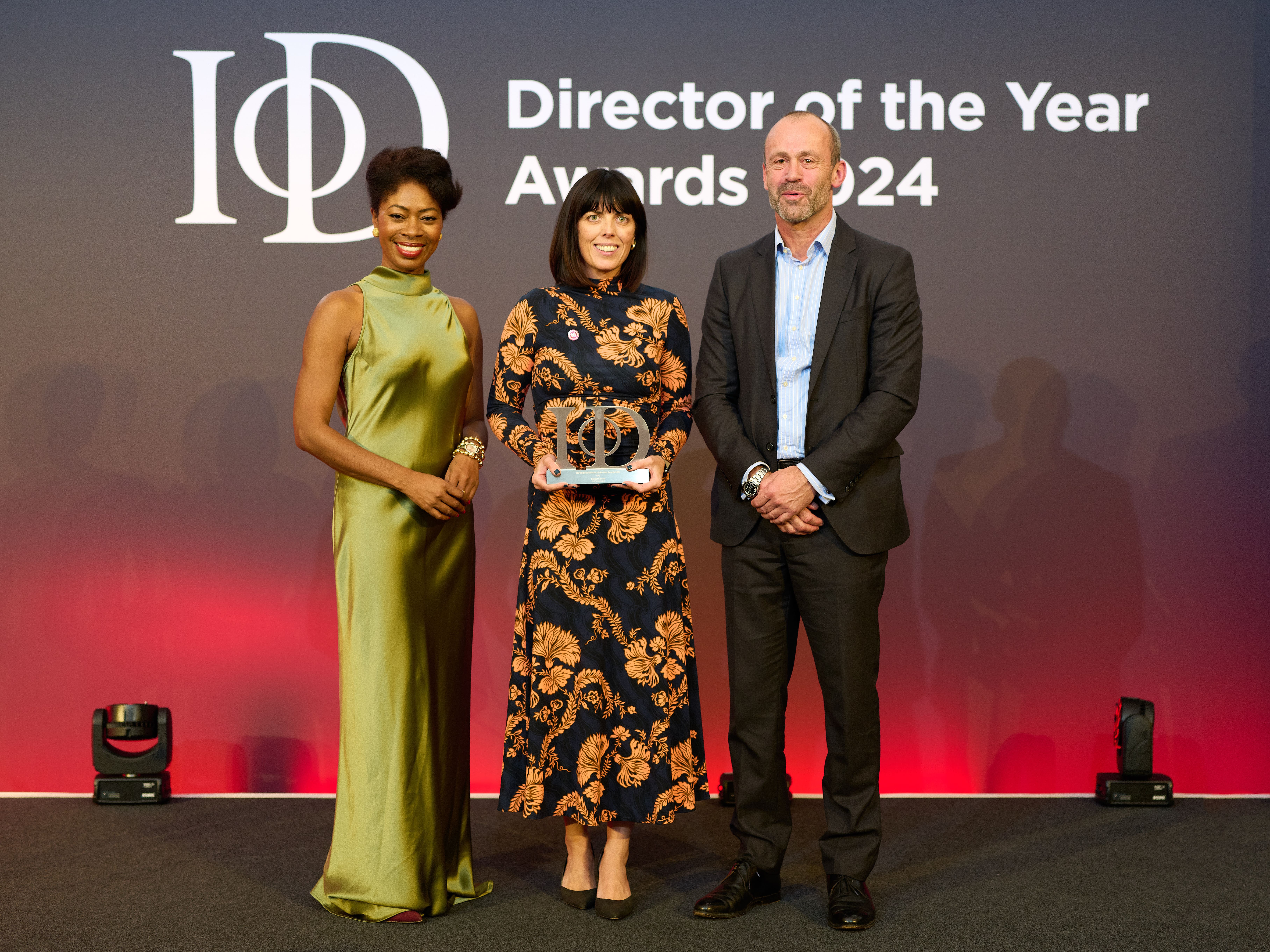 Rachel Garrett collecting her award