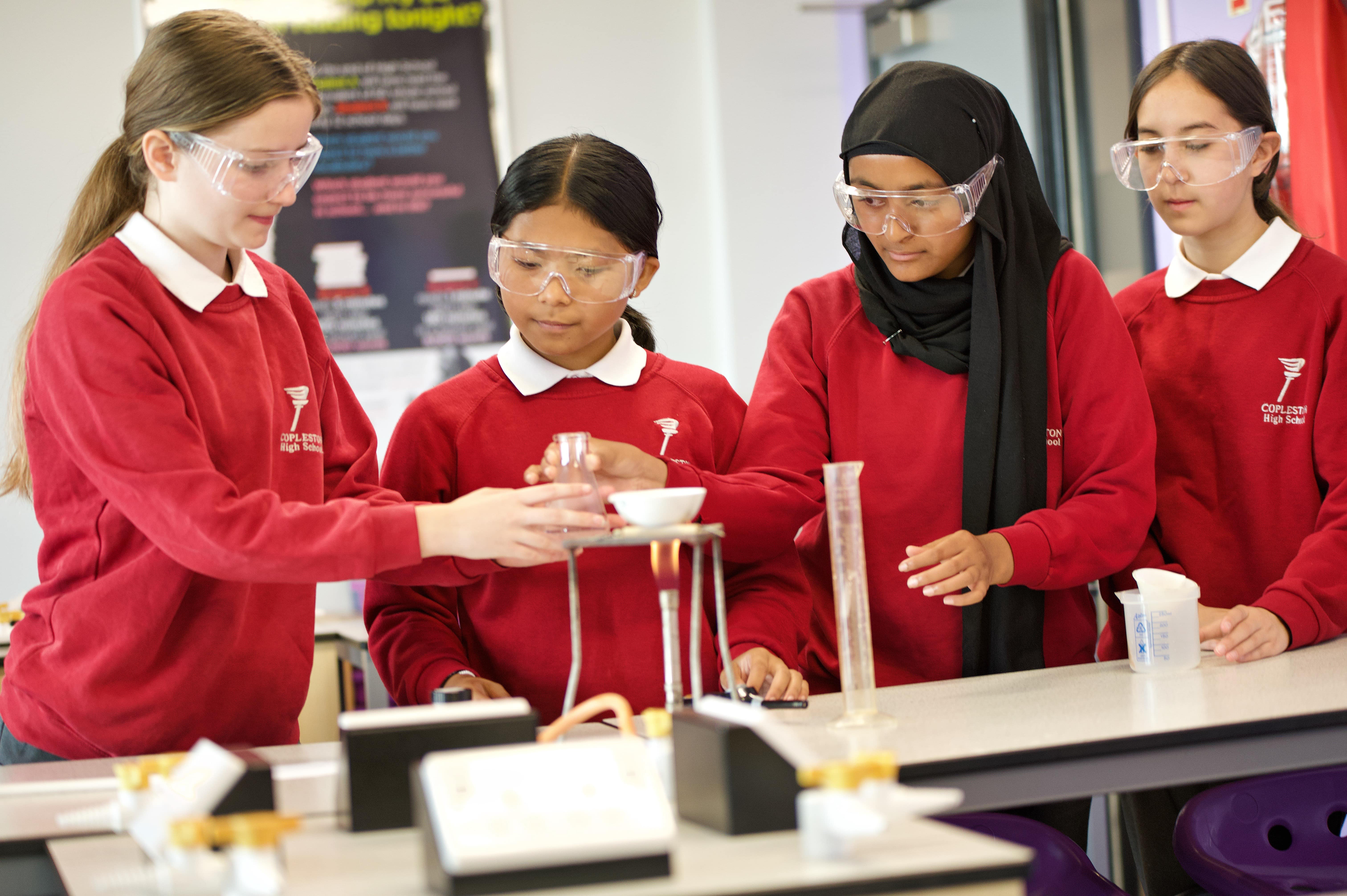 Pupils doing science at Copleston High School