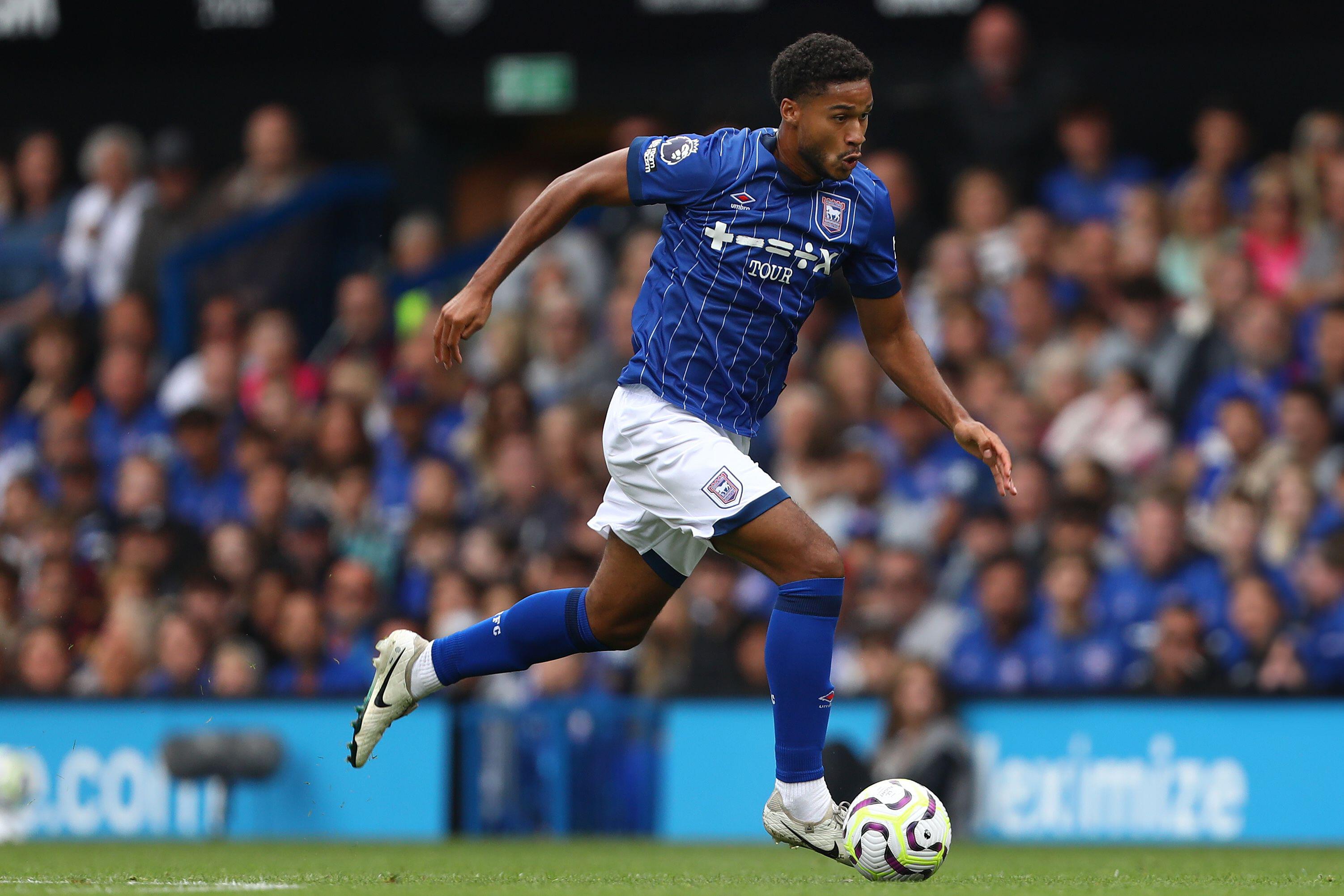 ITFC midfielder Jens Cajuste dribbling