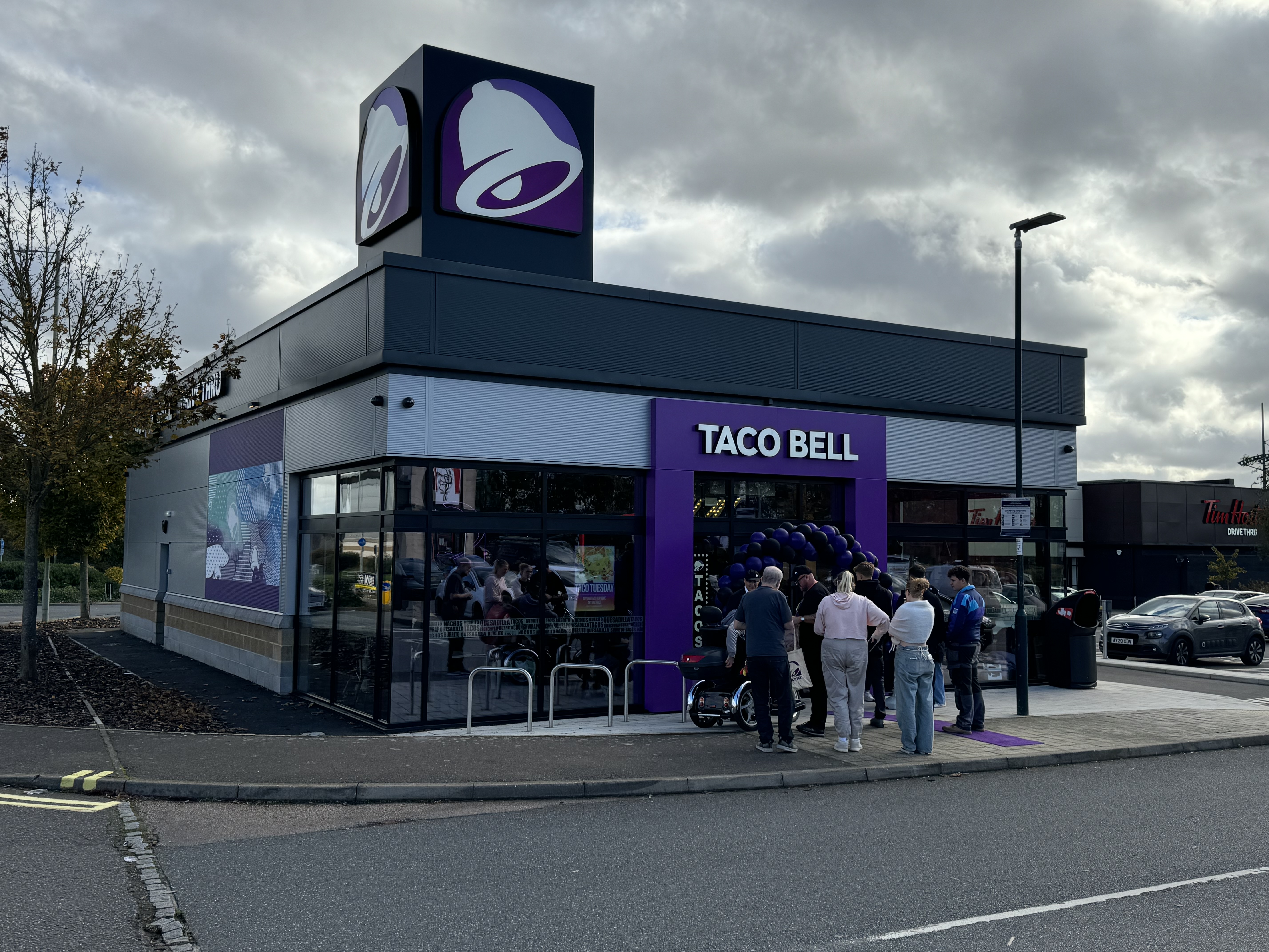 People queuing to get in to the new Taco Bell in Ipswich