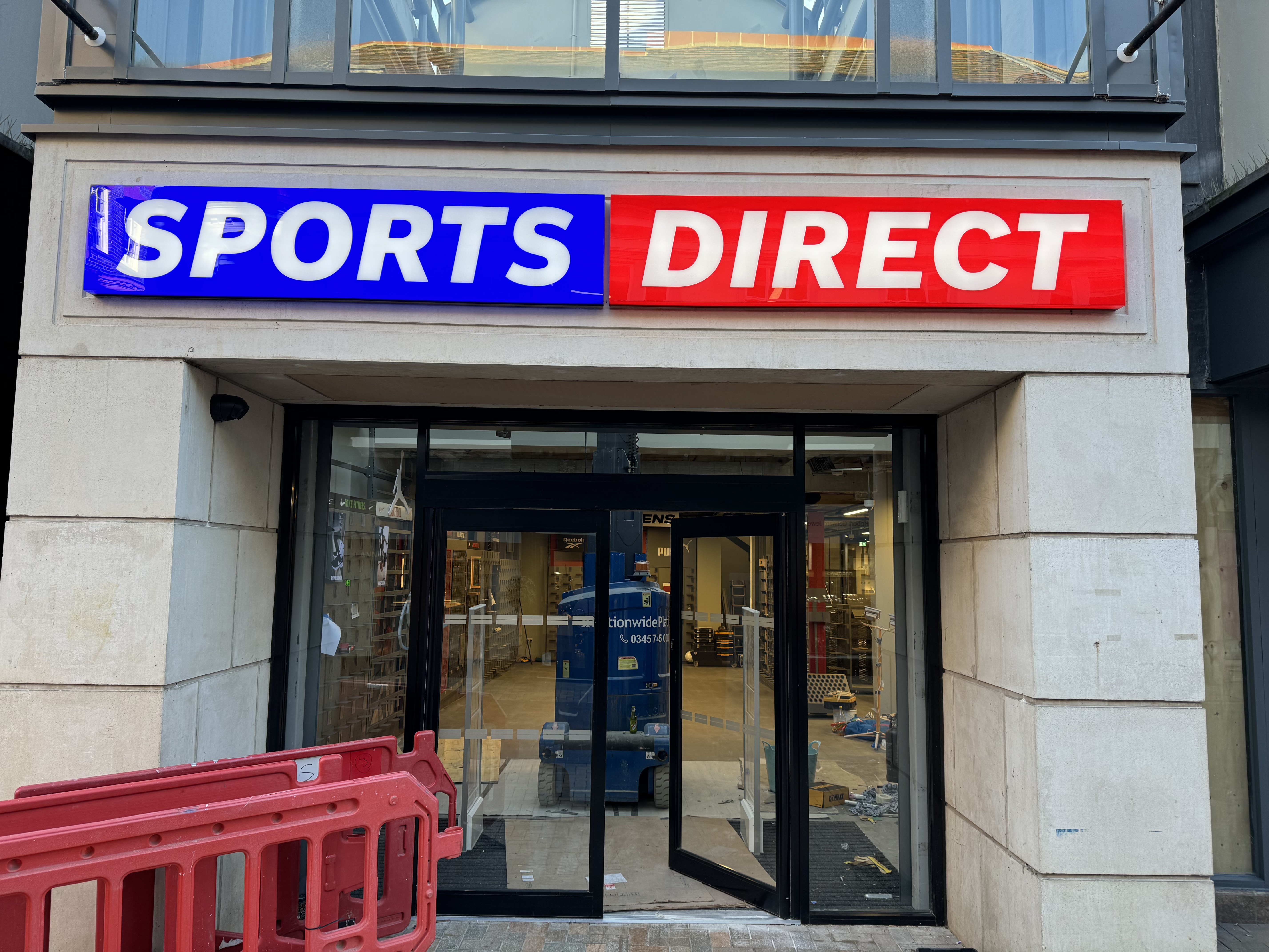 New signage now adorns the front of the new Sports Direct store