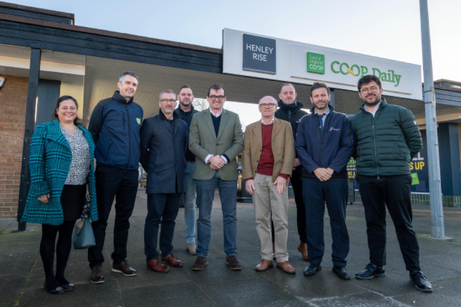 Local business owners with MP Patrick Spencer and Neil MacDonald at Henley Rise shopping precinct in Ipswich
