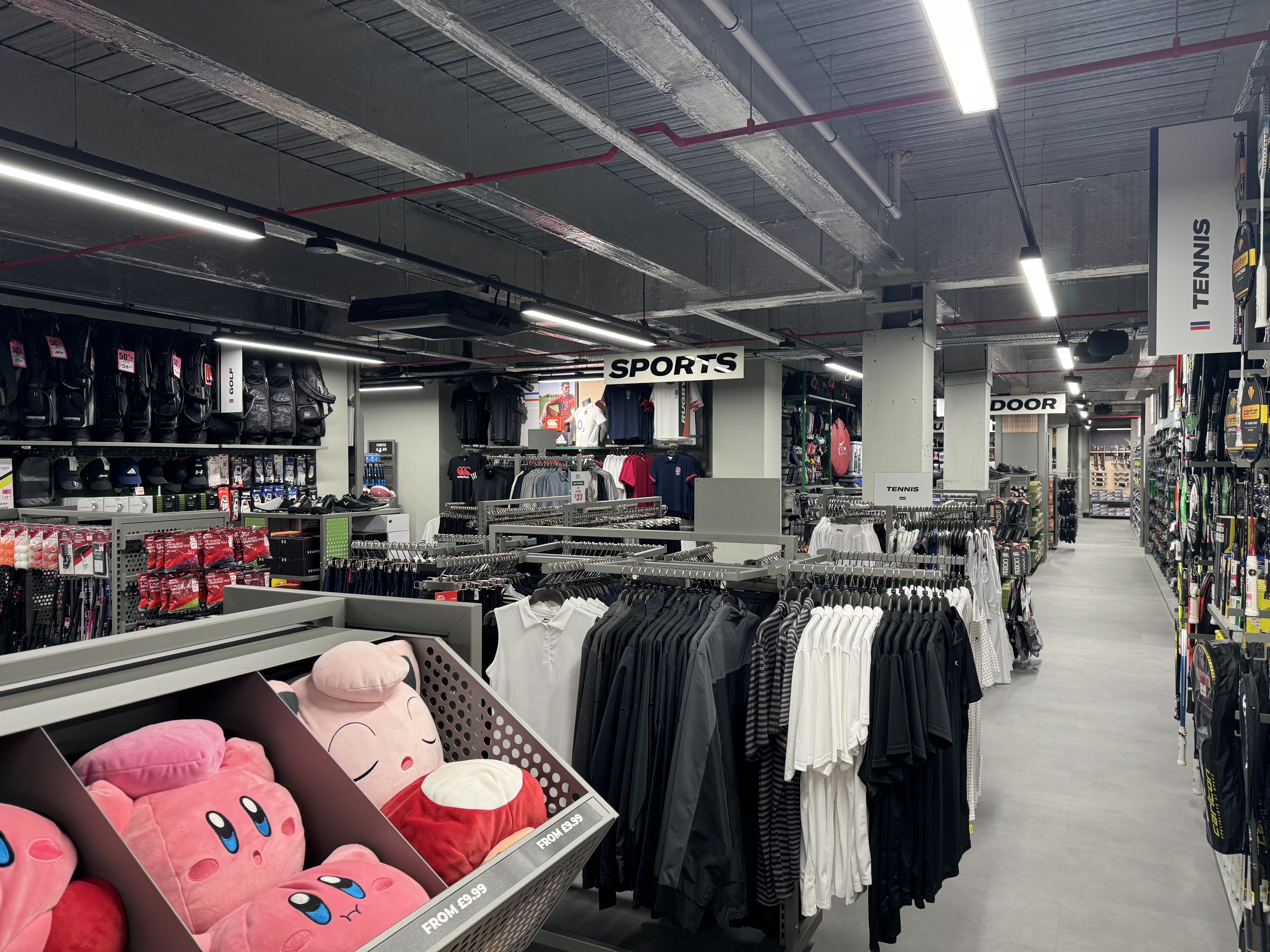 Sports section at Sports Direct Buttermarket, Ipswich