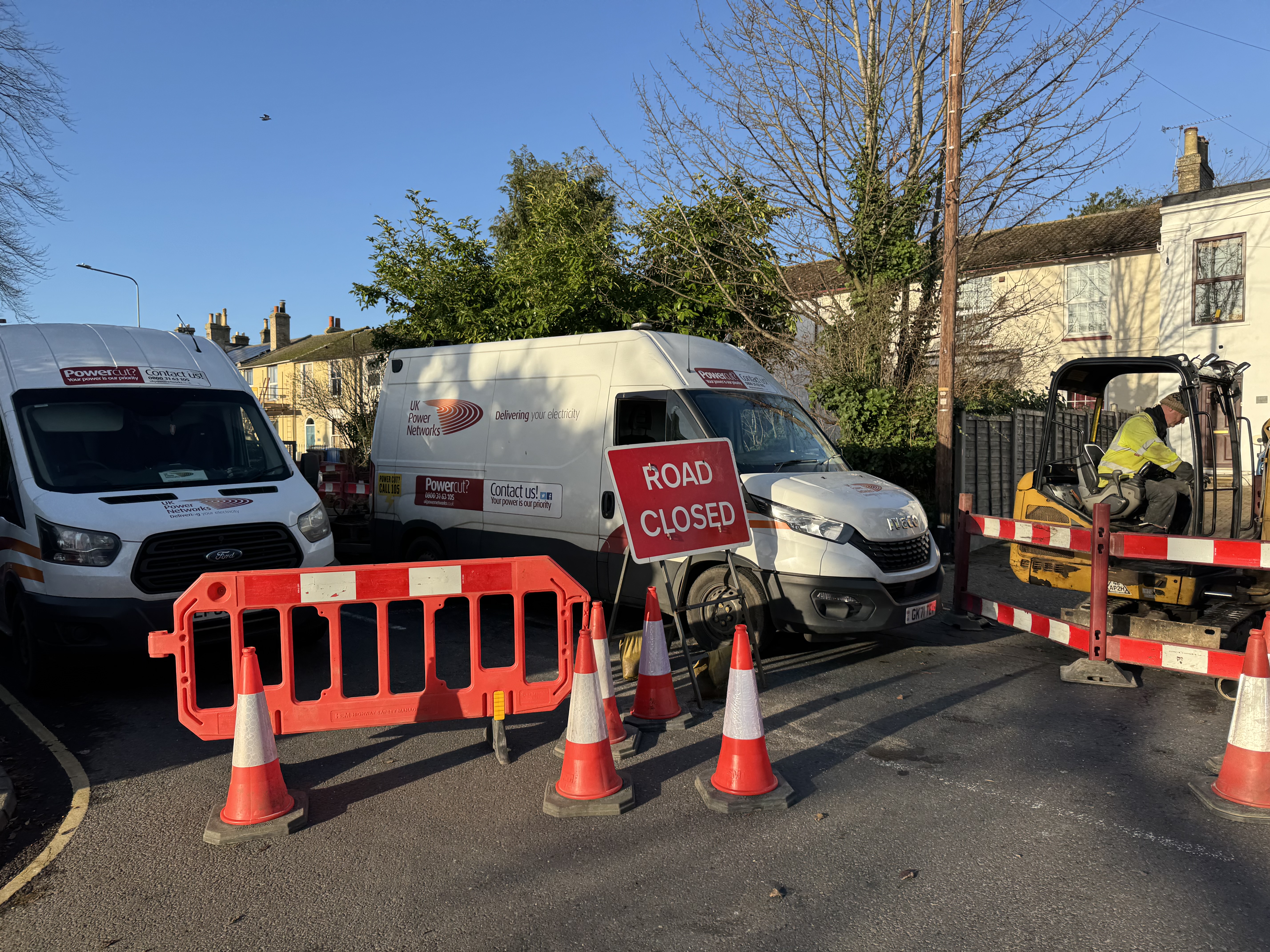 Roadworks on Woodbridge Road in Ipswich