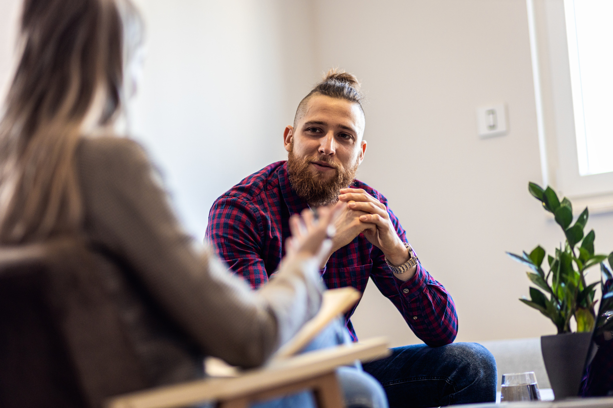 A man in a therapy session