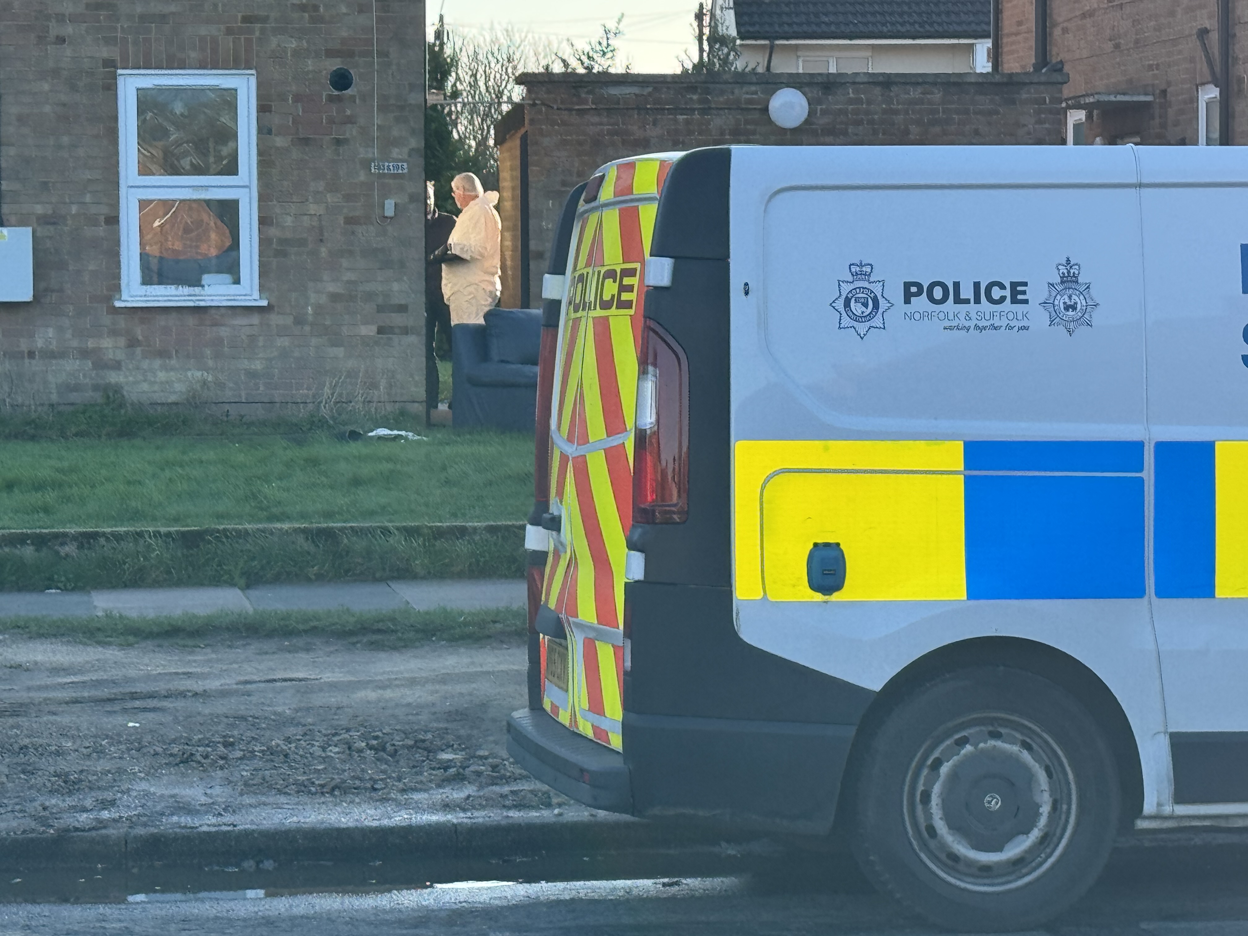 Forensic investigators continue to work at the property on Hawthorn Drive, Ipswich