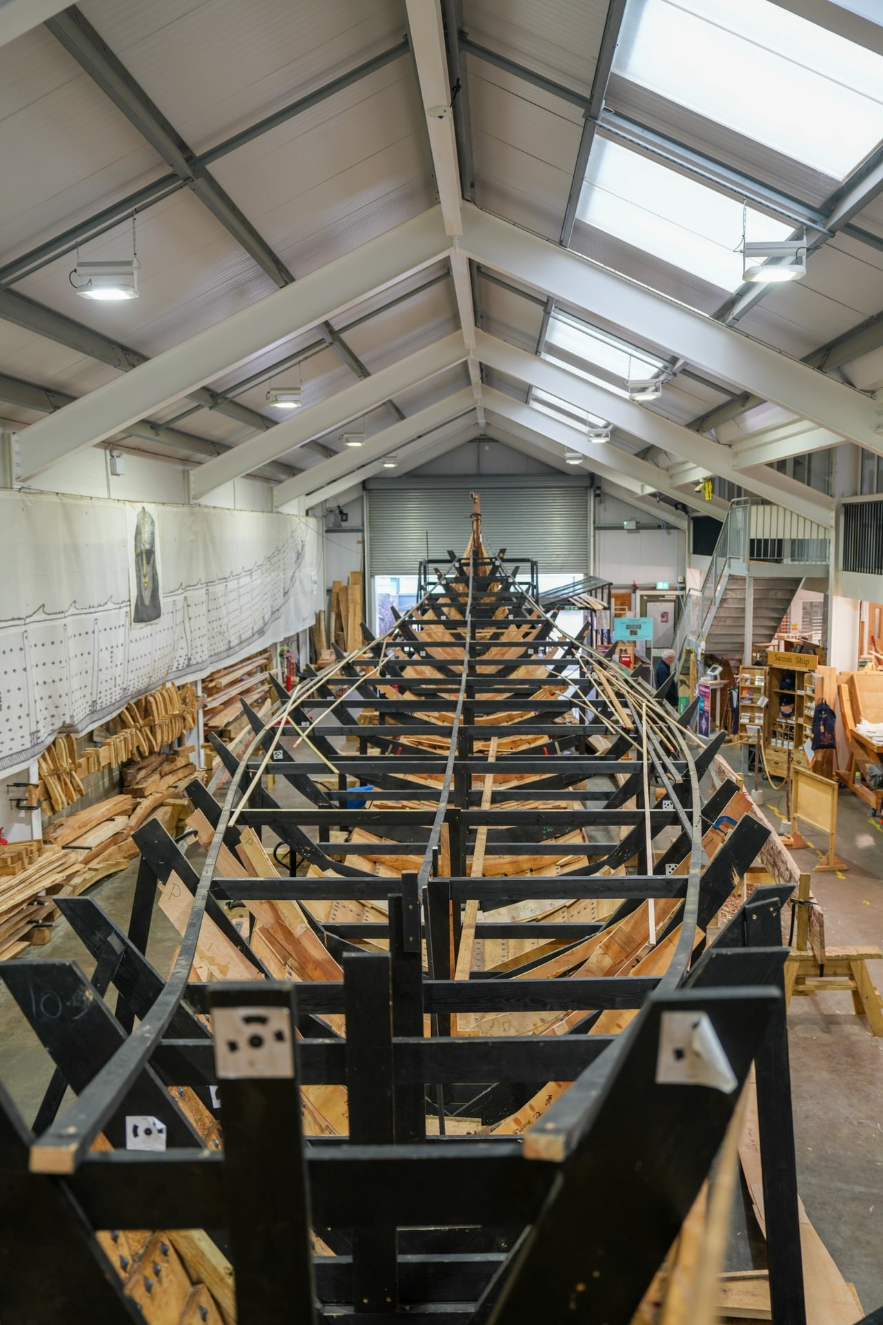 A Viking long boat similar to the ship discovered across the River Deben at Sutton Hoo