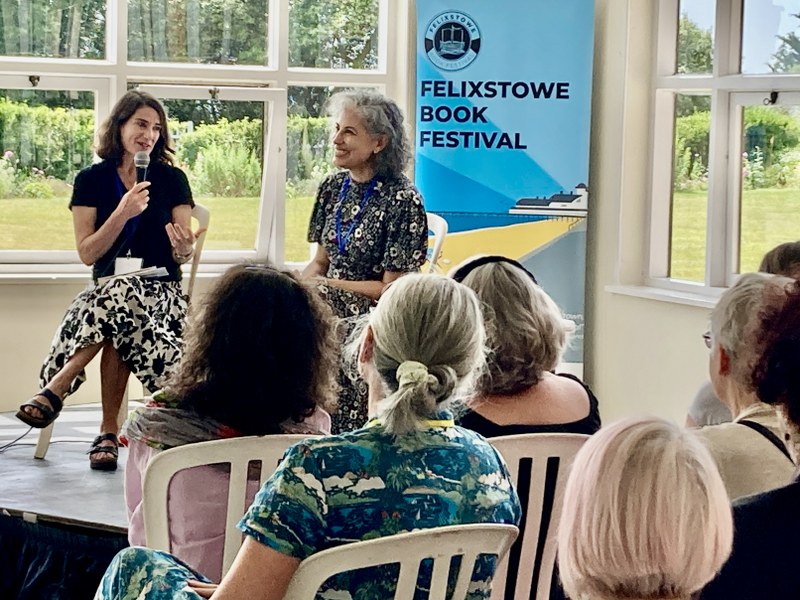Esther Freud with Natasha Walter at Felixstowe Book Festival