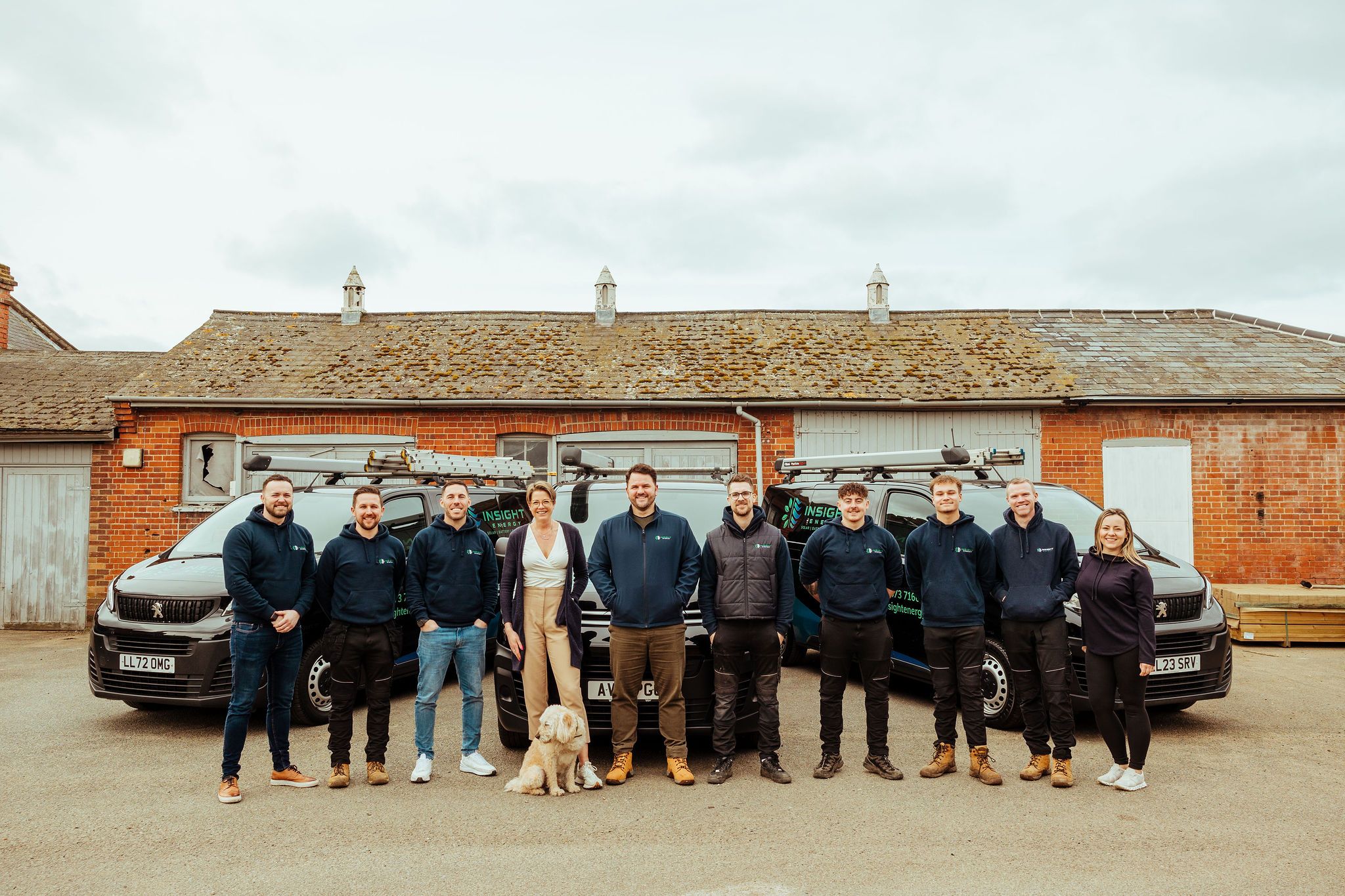 The Insight Energy team outside their office in Woolverstone