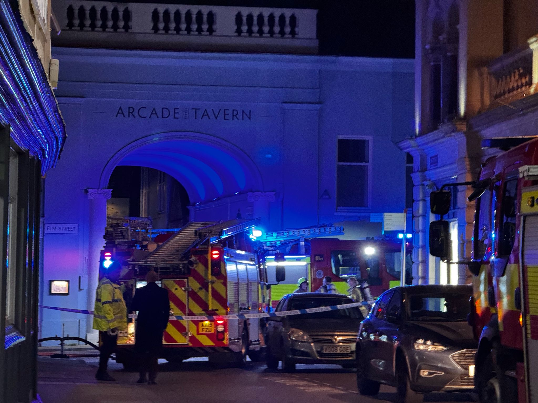 Firefighters at the scene at former Betty Ford's nightclub