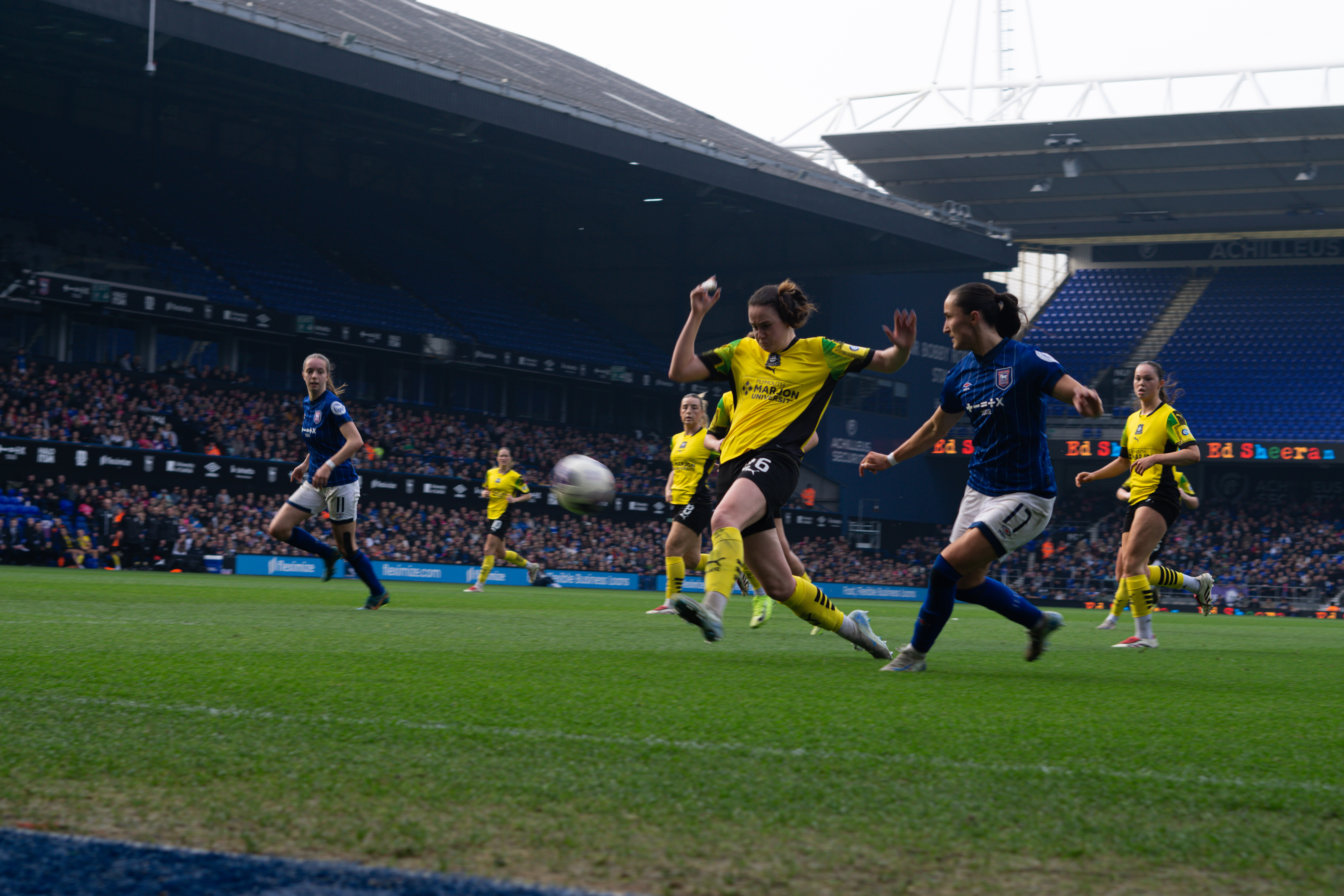 Town caused trouble down both wings throughout the game