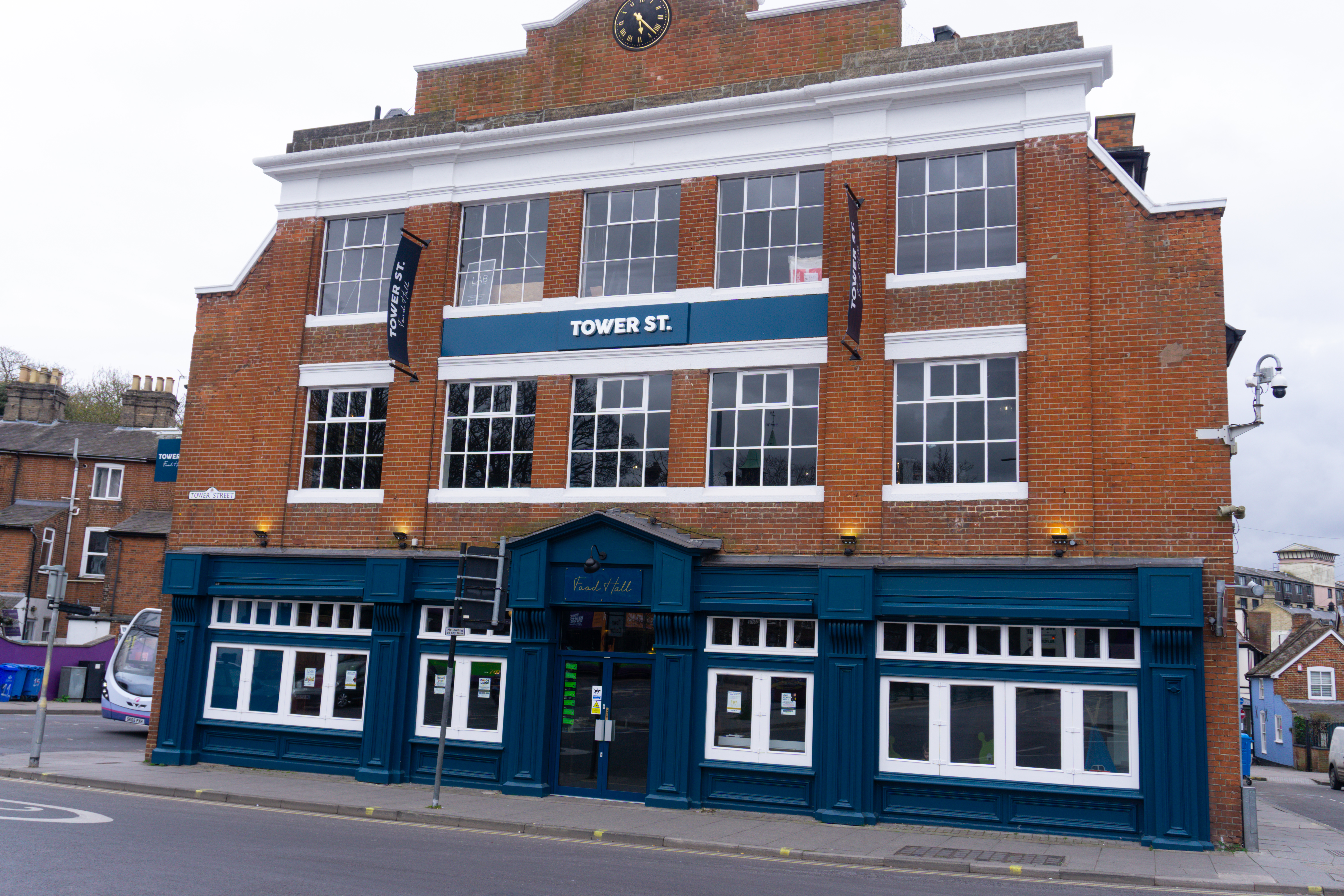 Outside view of Tower Street Food Hall