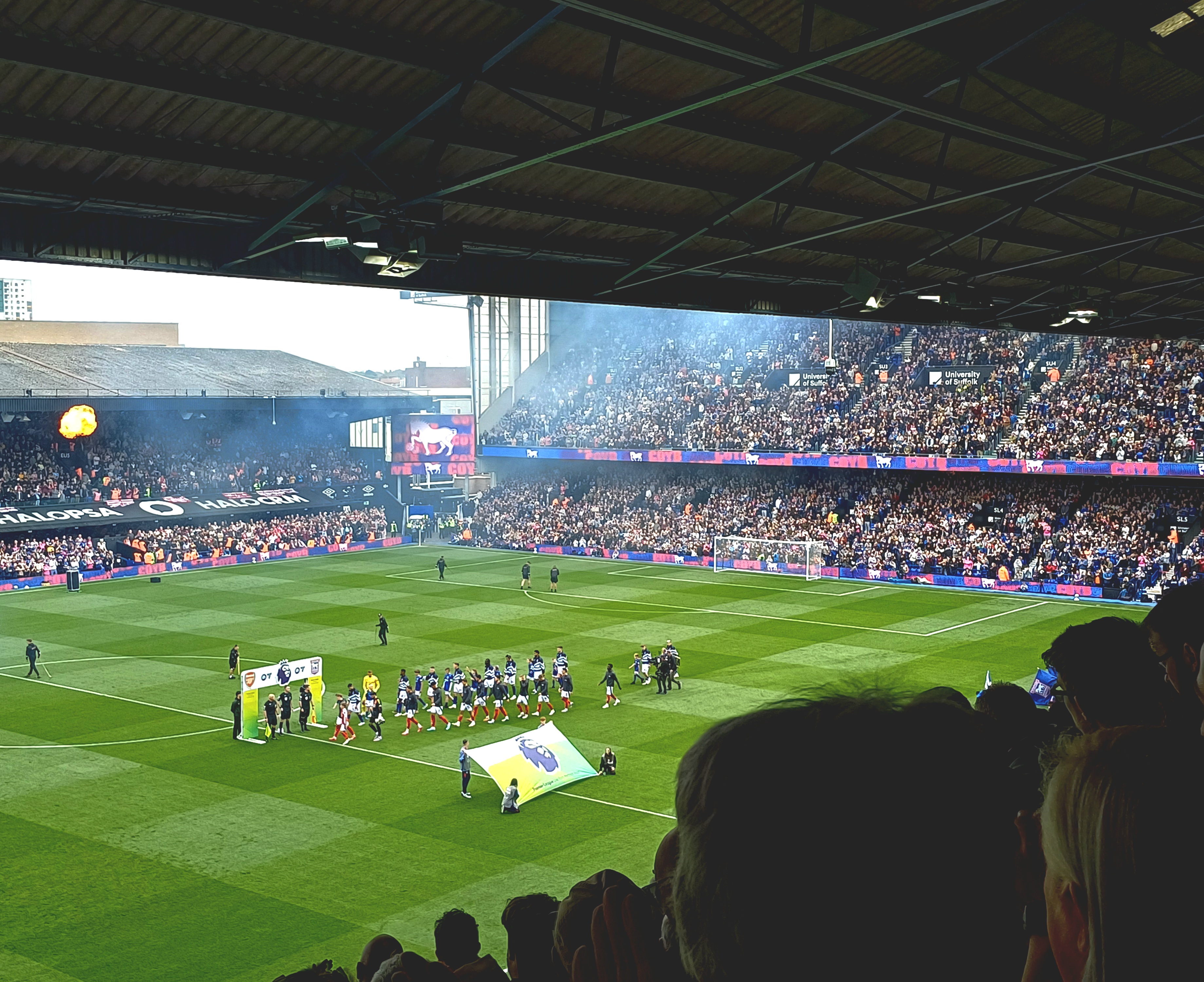 Ipswich vs Arsenal from the West Stand at Portman Road