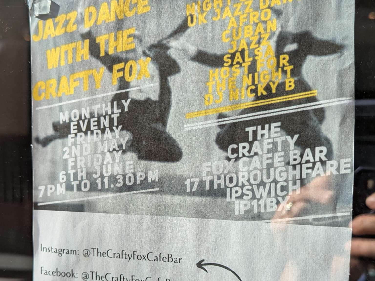 A poster for a Latin DJ night at the Crafty Fox in Ipswich