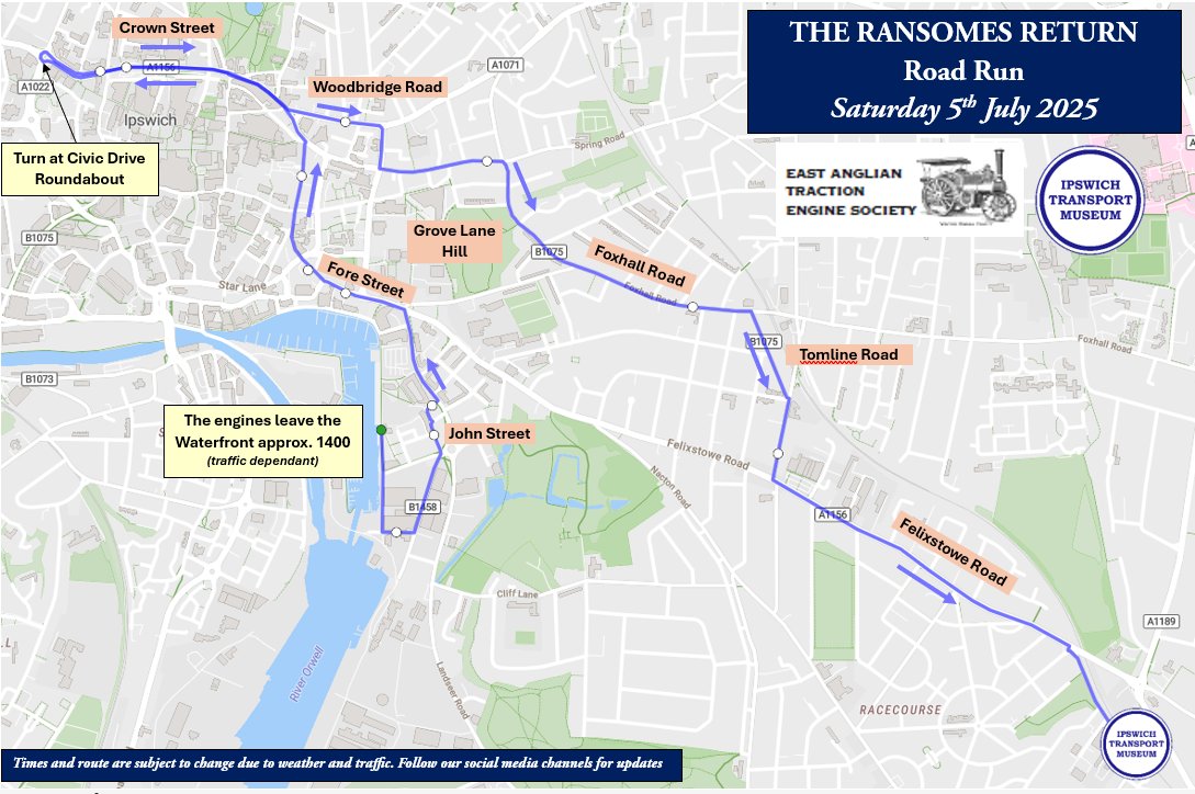 Planned route of the steam engines
