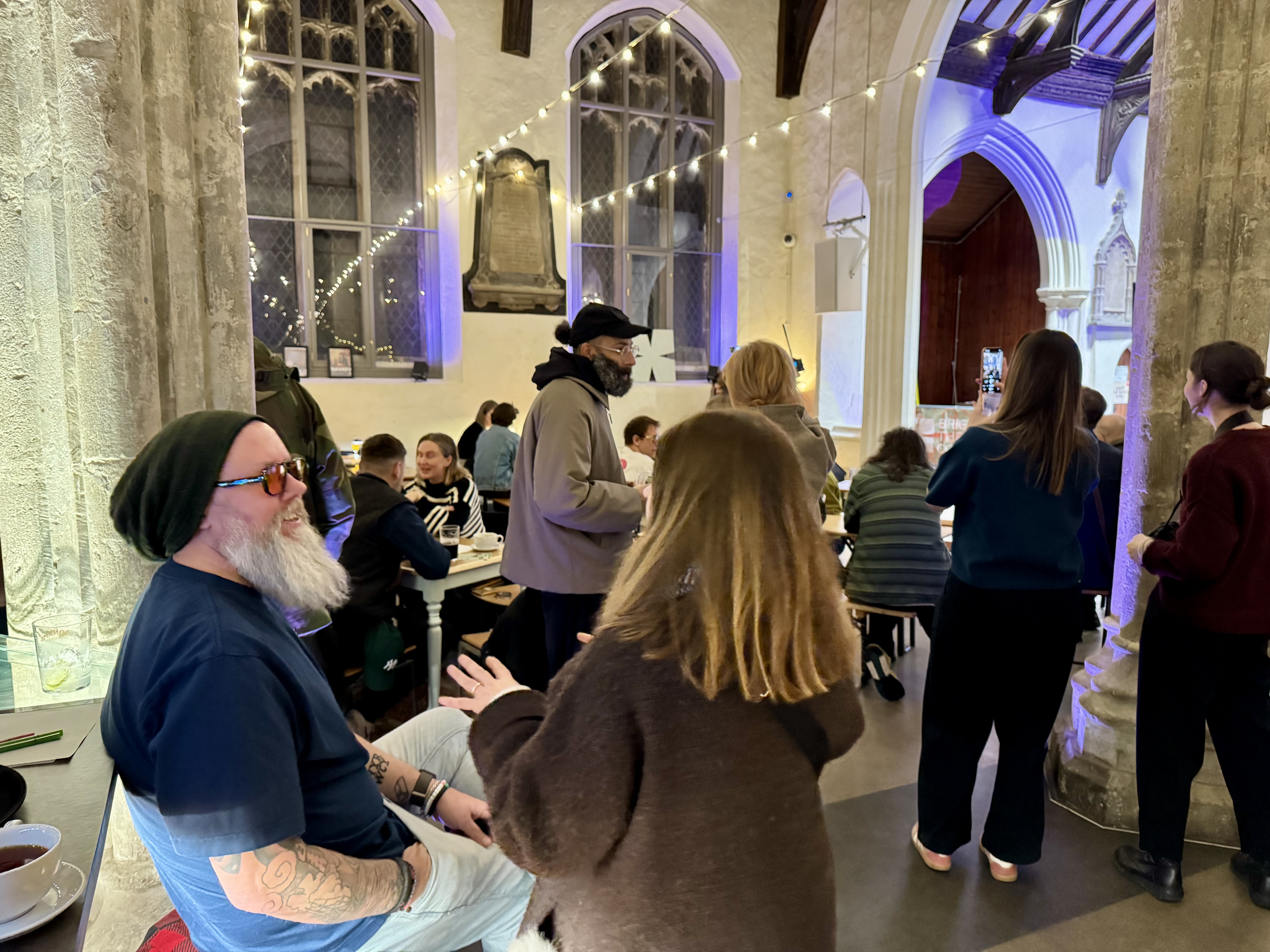 Guests discussing the exciting plans for The Baths