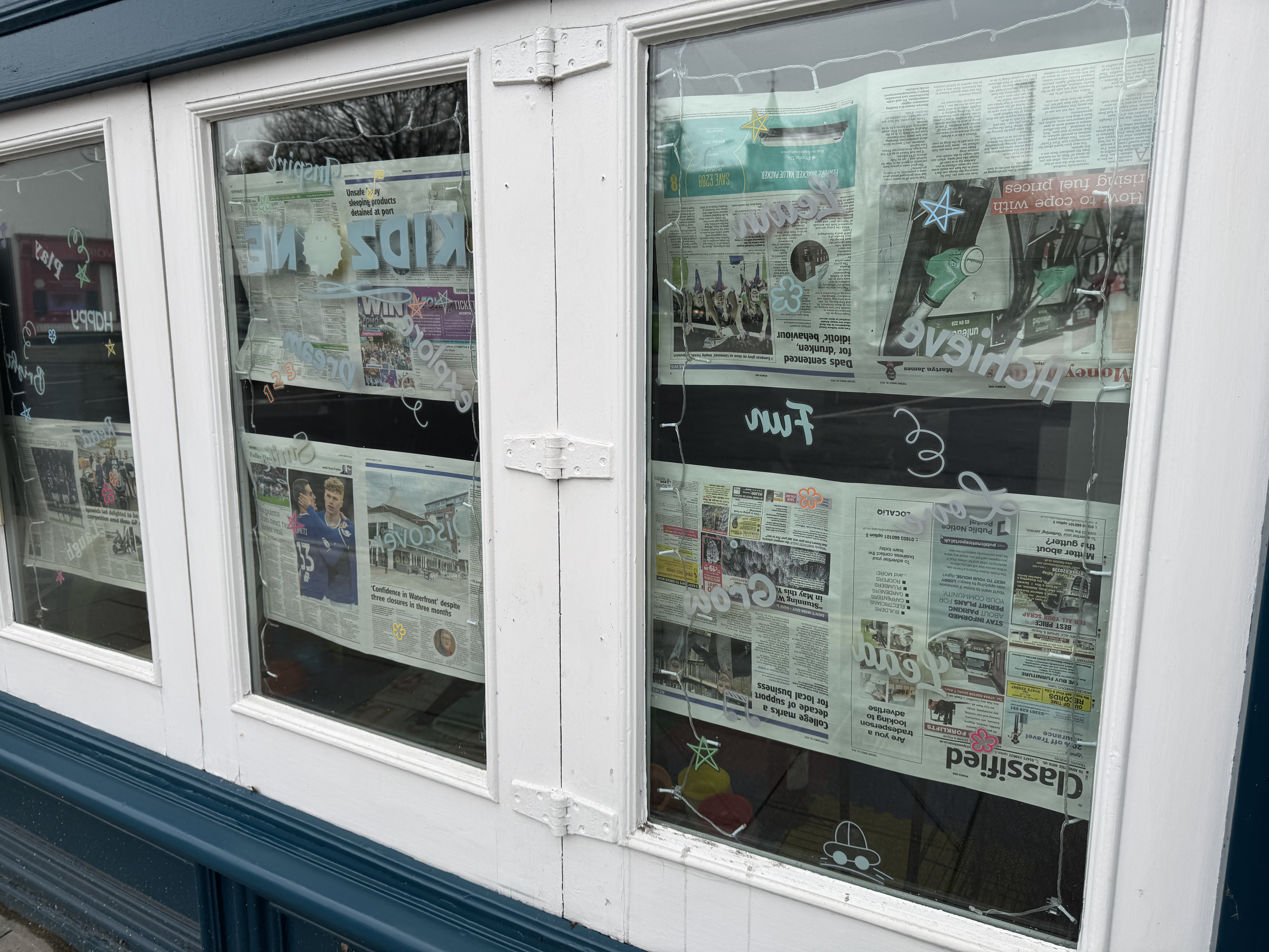 Rags now line the windows of the food hall