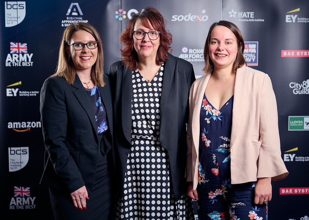 Martine Clark, Emma Matthews and Charlotte Reason from Attwells Solicitors at the National Apprenticeship and Skills Awards