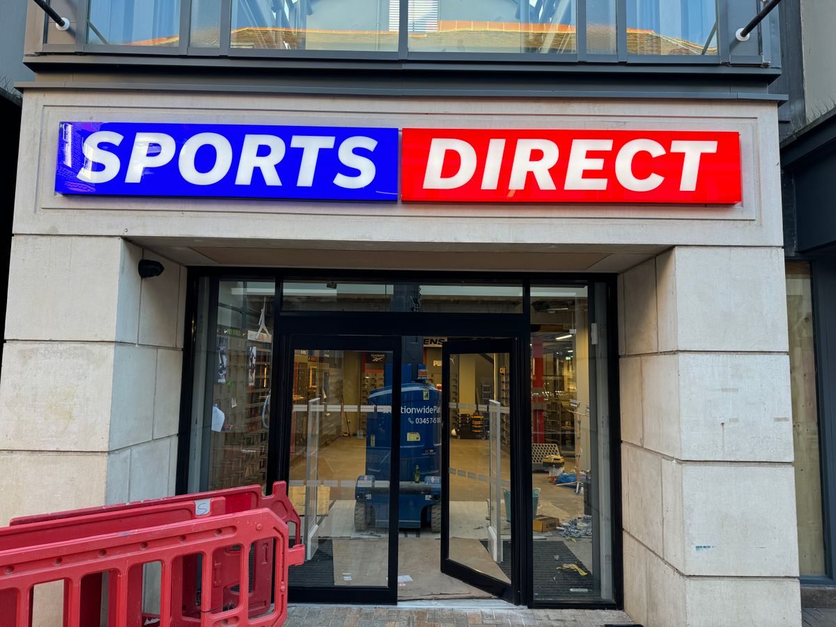 New signage now adorns the front of the new Sports Direct store