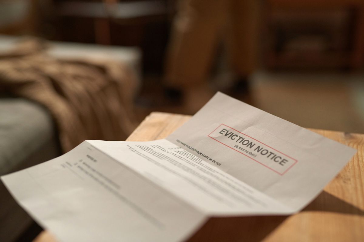 Eviction notice on table