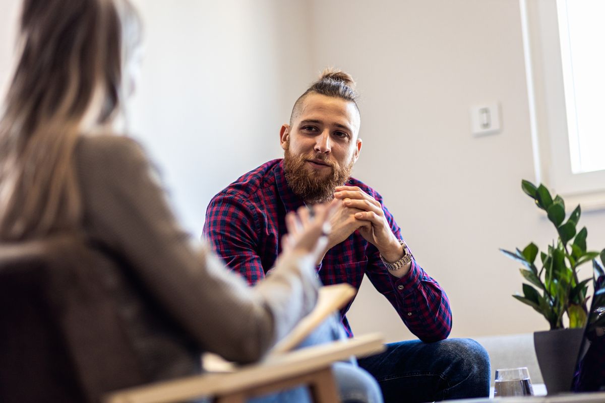 A man in a therapy session