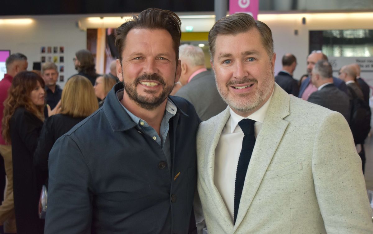 Jimmy Doherty with the principal and CEO Alan Pease