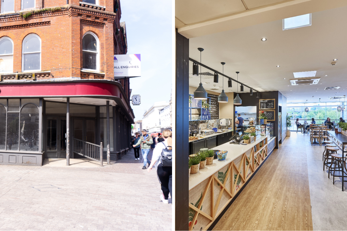 Jamaica Blue and the former Grimwades building in Ipswich