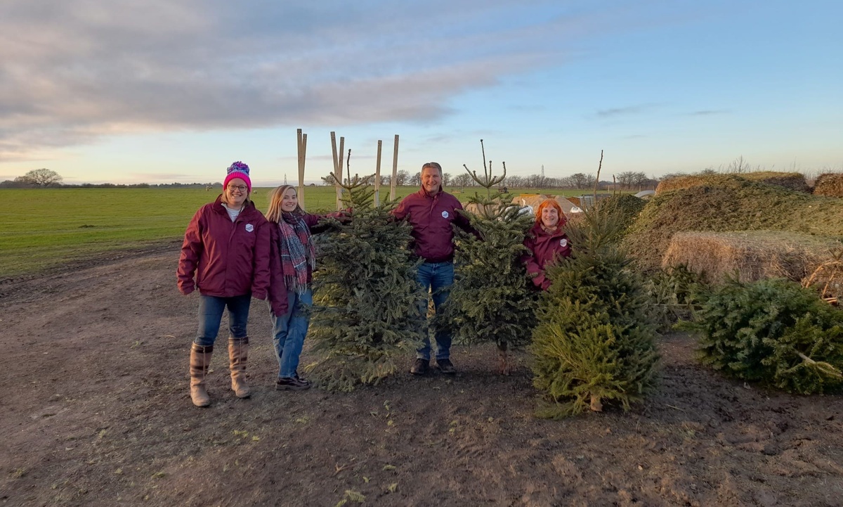 The hospice community team during tree-cycling 2024