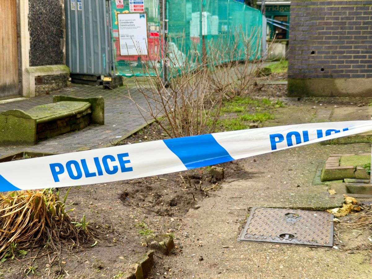 Police tape around the scene of an alleged sexual assault of a woman in her twenties