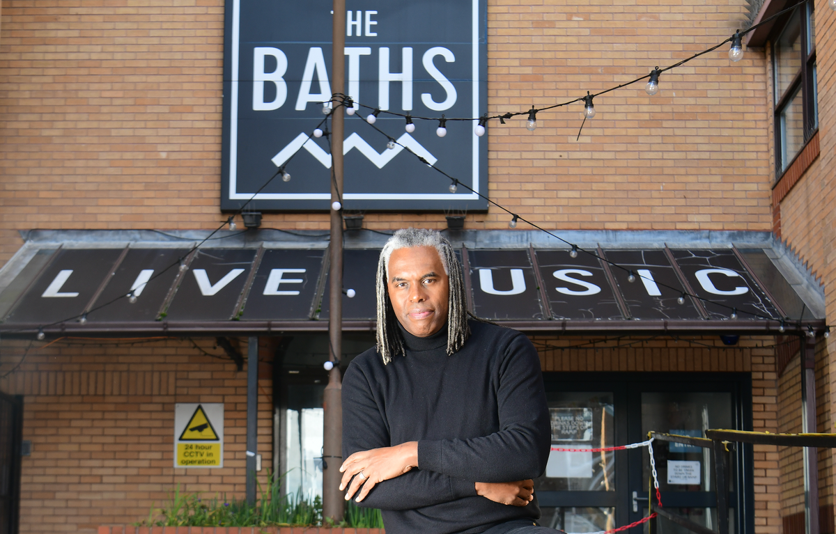 Marcus Harris-Noble outside The Baths