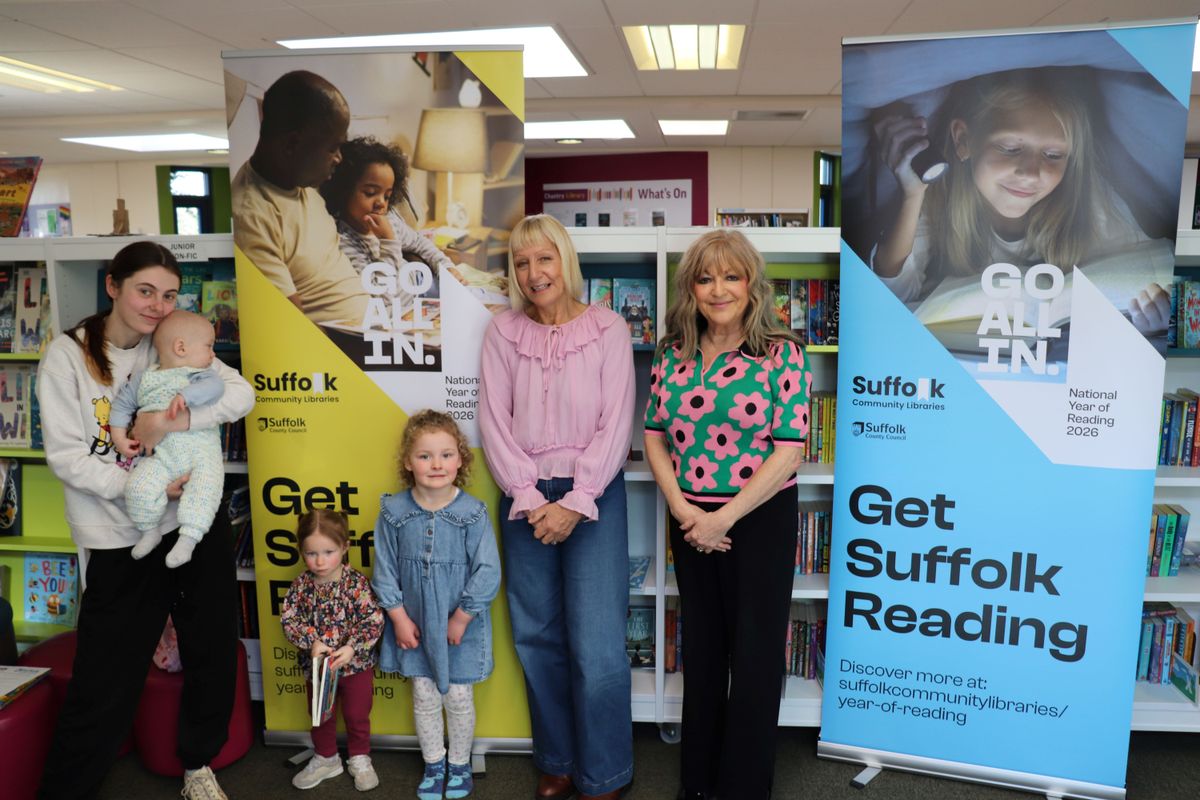 Nadia Cenci with families who enjoyed the Wordplay session on World Book Day