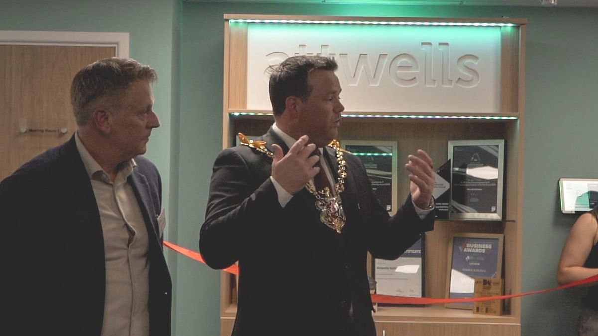 Attwells CEO Nick Attwell with Ipswich Mayor Cllr Stefan Long at the ribbon cutting ceremony