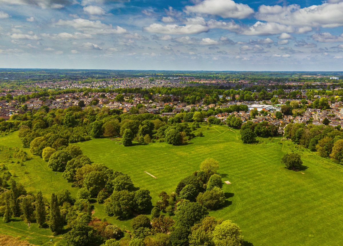 An aerial view of Stoke Park