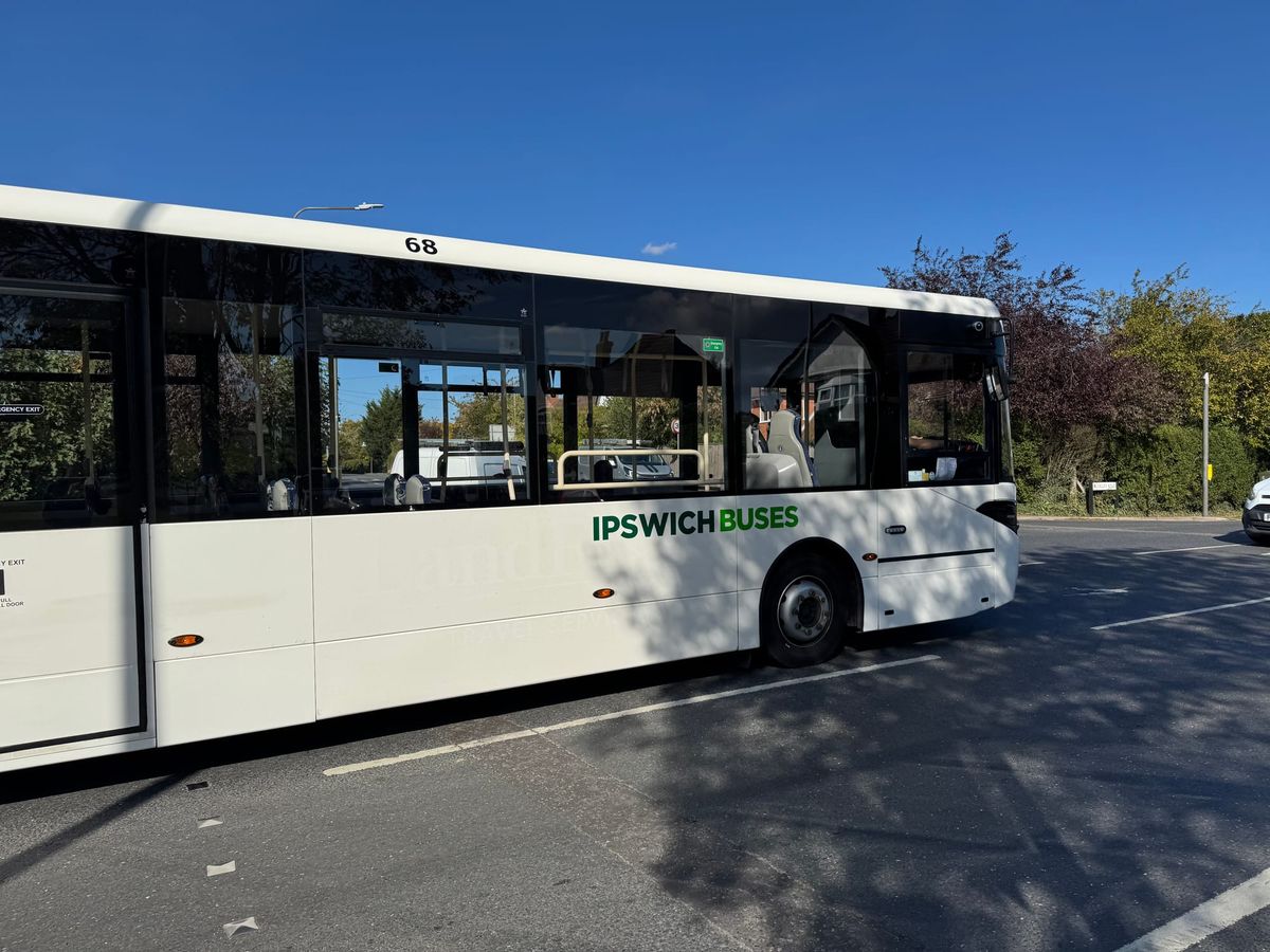 A bus on Valley Road in Ipswich