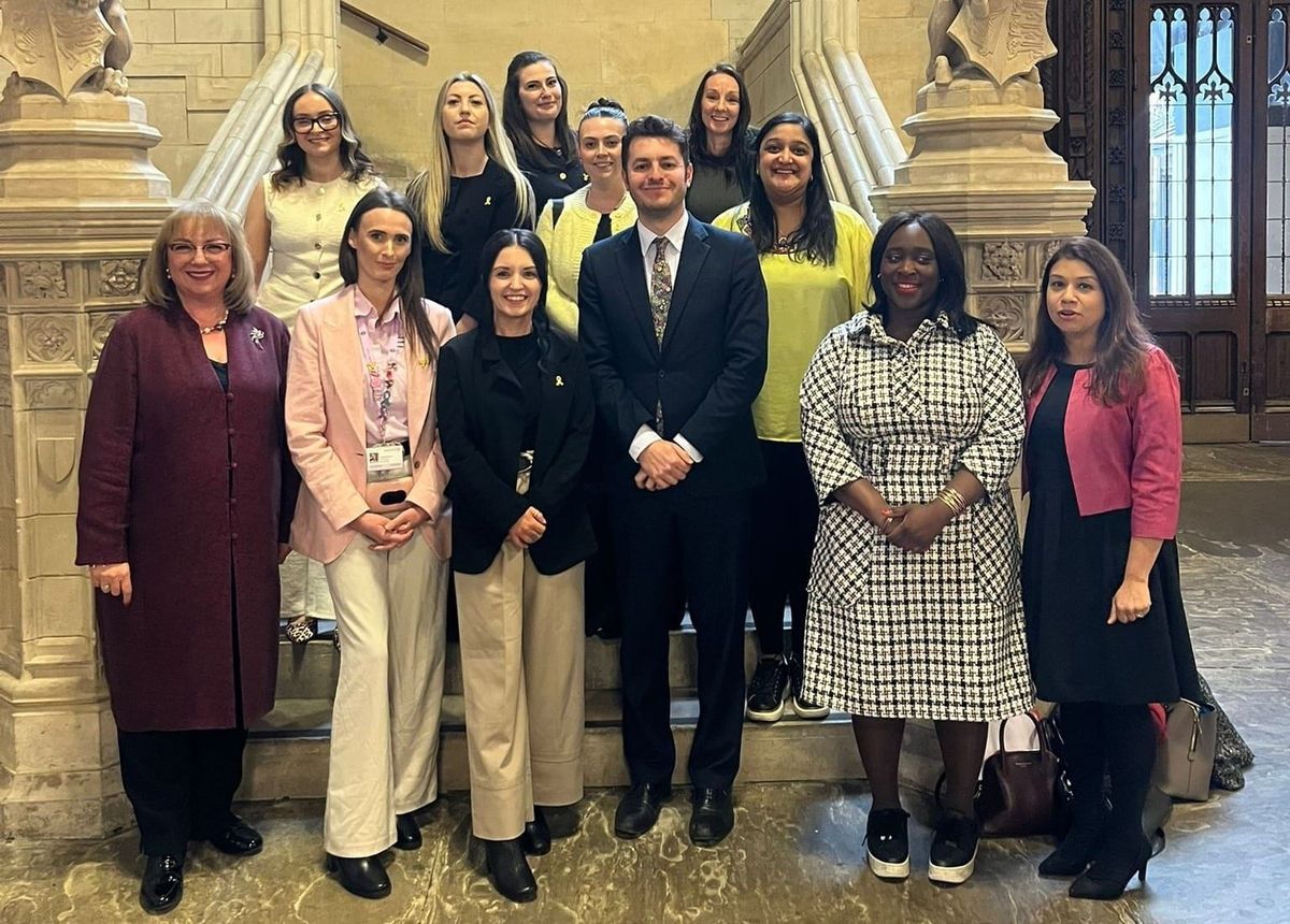Ipswich residents living with endometriosis with Health Minister Sharon Hodgson MP, Jack Abbott MP, Abena Oppong-Asare MP, and Tulip Siddiq MP