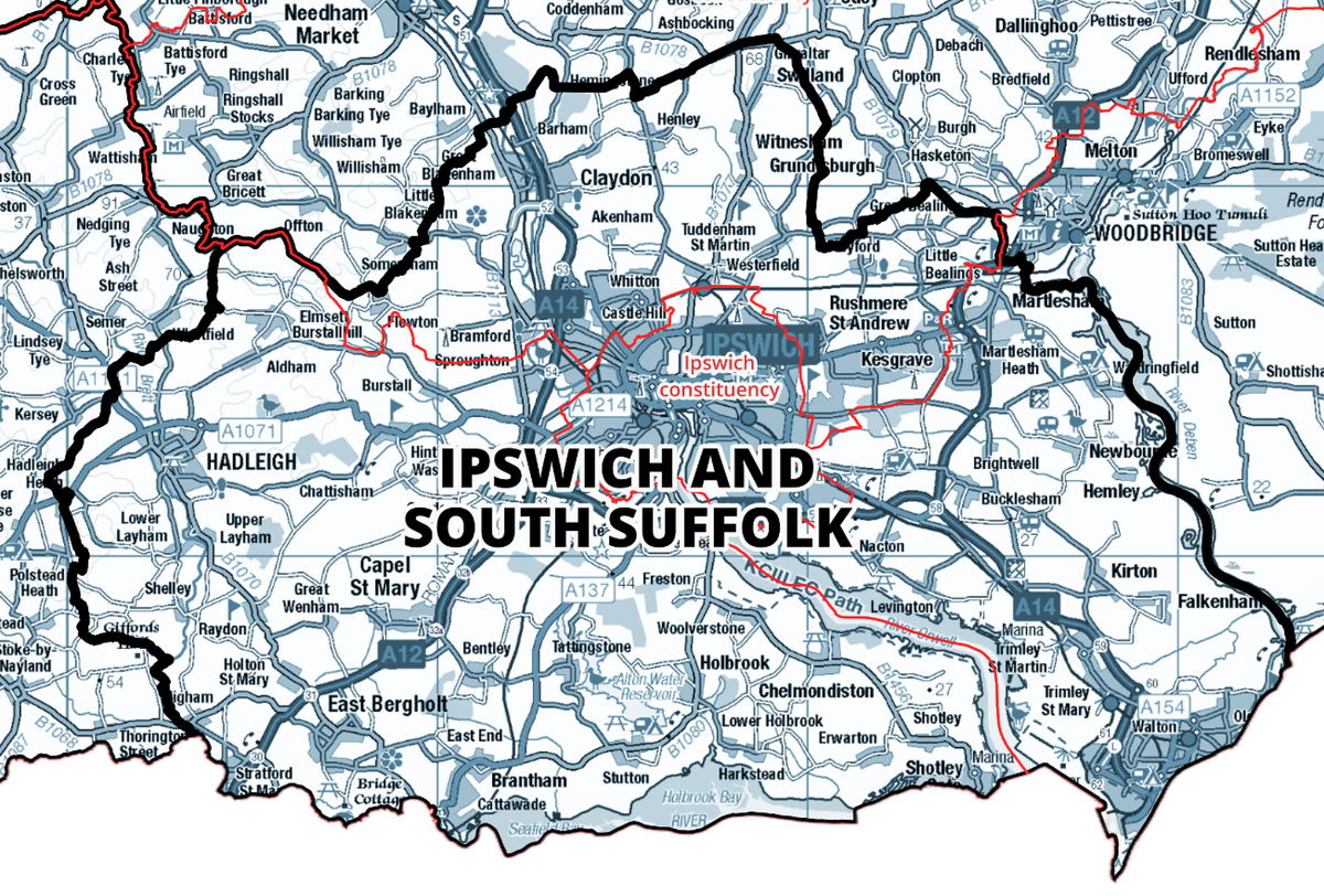 The confirmed Ipswich and South Suffolk boundary