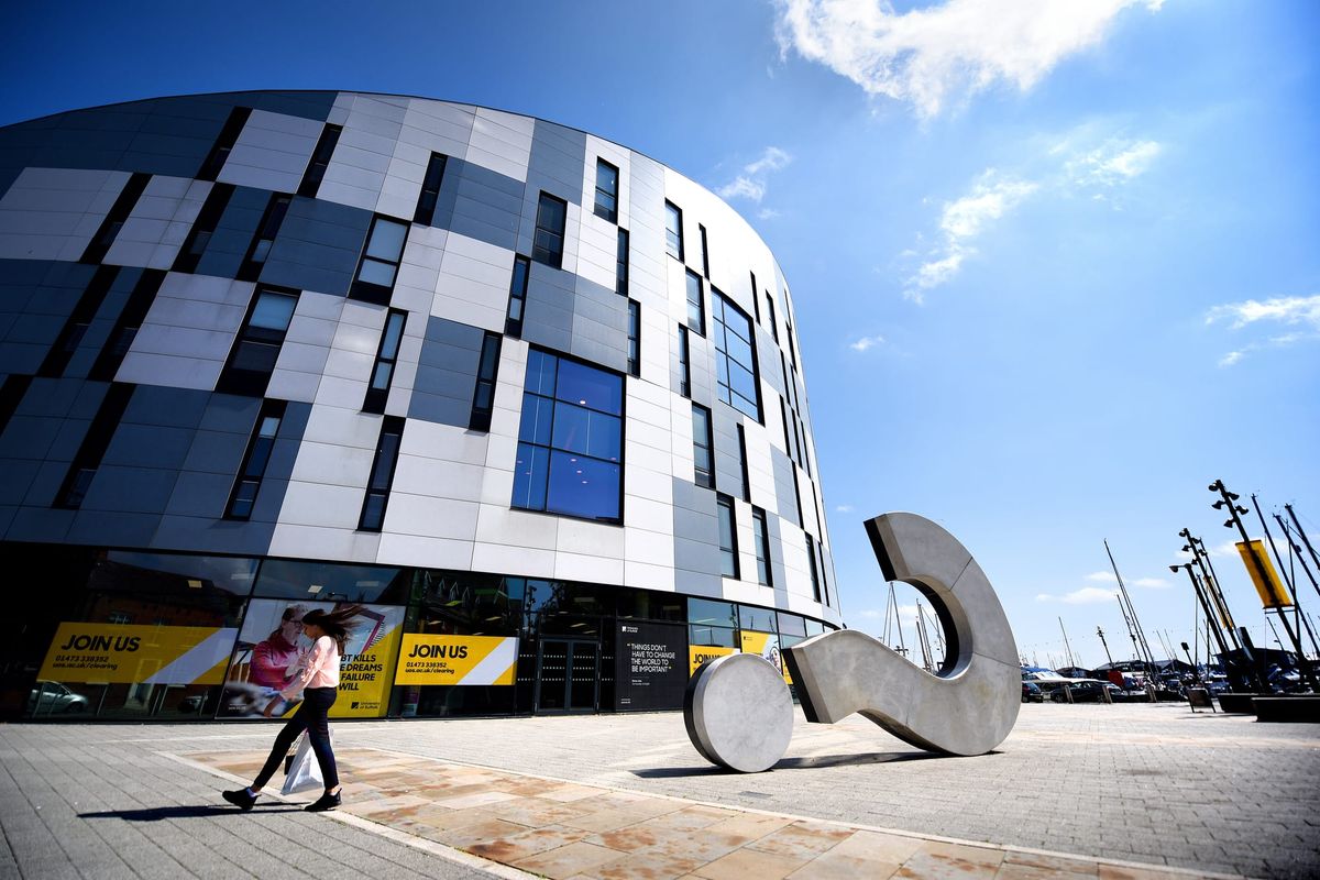 New illuminated sign going up at University of Suffolk