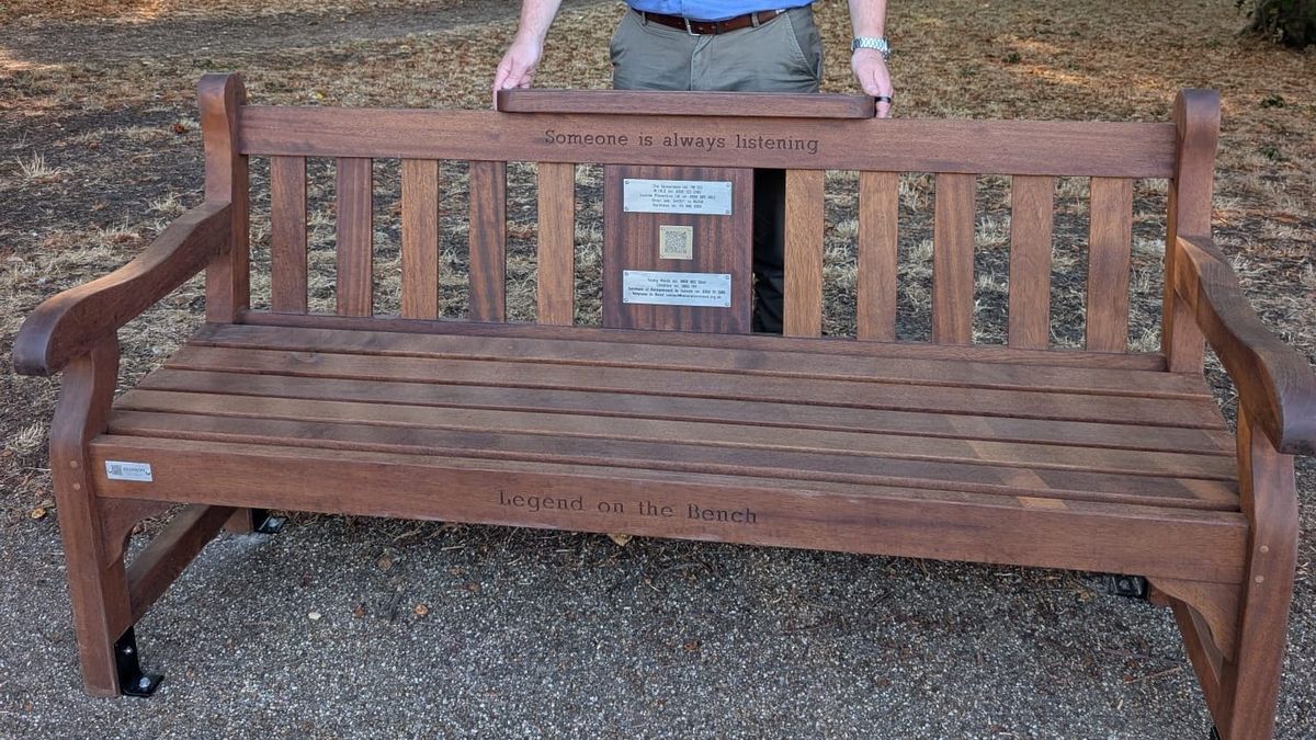 Mental health support bench installed in Christchurch Park